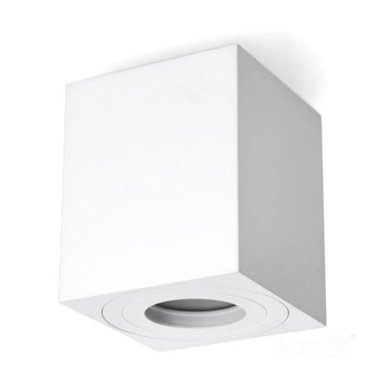 Aufputz-HALOGEN-Leuchte wasserdichtes Aluminium SPOT TUBE 95 mm IP44 Weiß AQUARIUS SQUARE Kobi