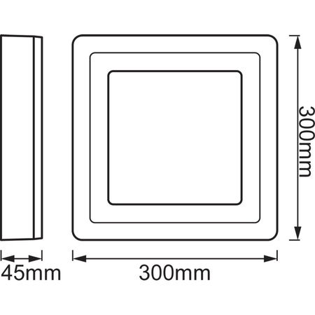Aufbau-LED-Panel-Deckenleuchte CLICK WHITE 18W 1100lm 3000K Warm 30cm LEDVANCE