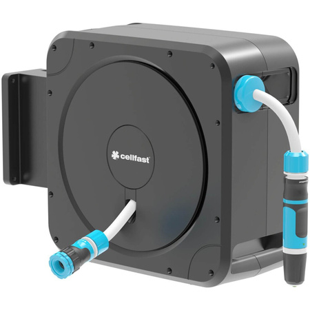 Automatischer Gartenschlauchaufroller mit 20m Schlauchenden + Sprinklerset ERGO CELLFAST