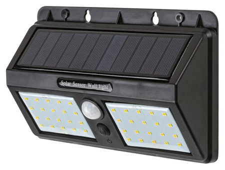 Garten-LED-Solar-Wandleuchte OSTRAVA 2,4W 4000K IP44 mit Bewegungssensor Schwarz RABALUX