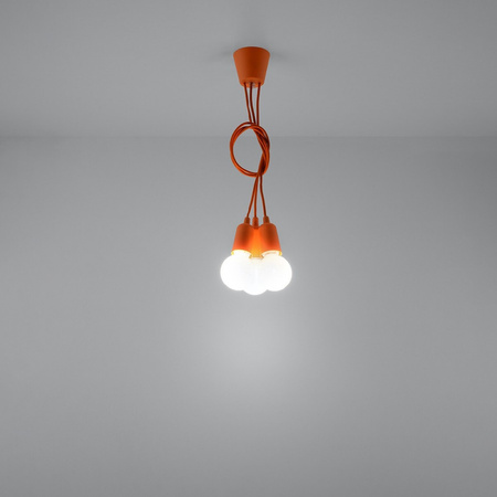 DIEGO LED Pendel-Deckenleuchte 3xE27 Orange Ausleger SOLLUX