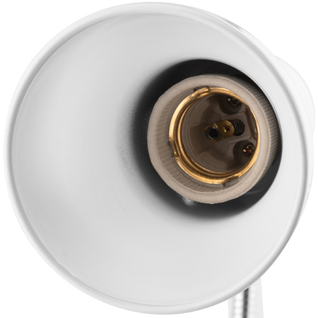 Schreibtischlampe Tisch Verstellbar DONA Schule Nachtlicht E27 Clip Weiß LUMILED