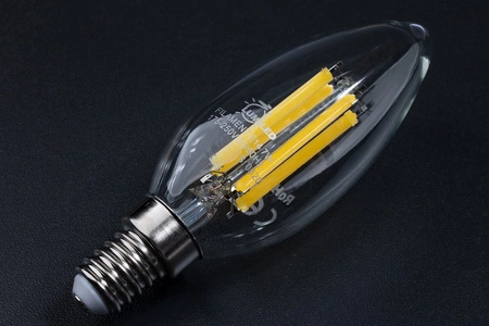 6x LED Lampen E14, Kerzenform Lampe B35 7W = 60W 806lm 360° 3000K warm Glühfaden LUMILED