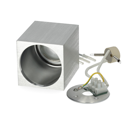 Aufbauleuchte HALOGEN Wasserdicht Aluminium SPOT TUBE 95mm IP44 Chrom AQUARIUS SQUARE Kobi