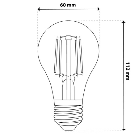 LED-Lampe E27 A60 6W 660LM = 50W 2000K warmweiß 360° Filament Amber LUMILED