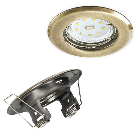 Flush-mounted GU10 Halogen Einbaustrahler Mesh Patina Rund Kobi