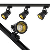 Beleuchtung Stromschienenset 1,5m + 3x LED Stromschienenstrahler GU10 Lampe Schwarz und Gold
