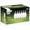 6x LED Lampen E14, Glühbirne Flame B35 7W = 60W 806lm 360° 4000K neutral Milch Glühfaden LUMILED