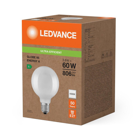 LED-Glühbirne E27 G95 3.8W = 60W 806lm 4000K Neutral 300° Ledvance