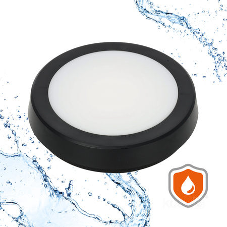 LED-Deckenleuchte für Außenanbau 12W 1140lm 4000K 120° mit Bewegungs- und Dämmerungssensor Schwarz IP65 Nairos Kobi