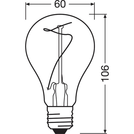 Dekorative Leuchtmittel E27 A60 3,4W = 10W 100lm 1800K Warm 320° Filament dimmbar OSRAM Vintage 1906