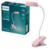 DONUTCLIP LED-Tischlampe 3W 4000K Dimmbar USB Rosa mit Klemme PHILIPS