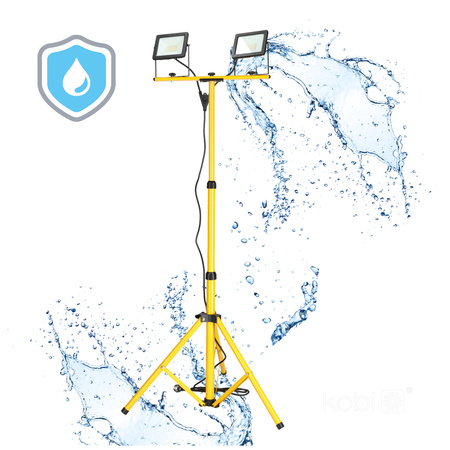 HALOGEN LED Fluter Arbeitsleuchte auf Stativ 2x 30W 4000K