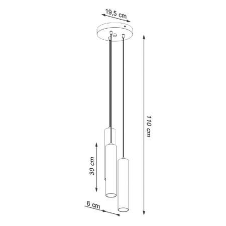 LED-Deckenpendelleuchte LAGOS 3P 3xGU10Weiß SOLLUX