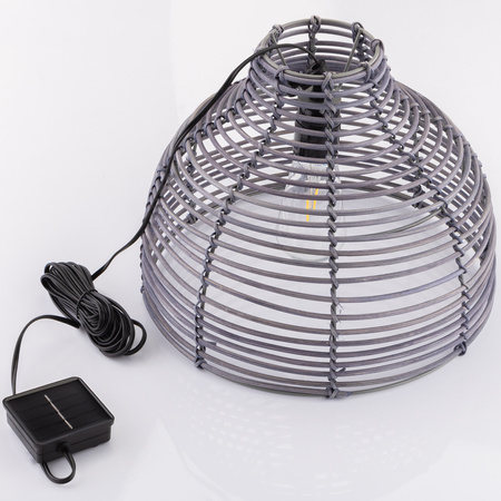 Solar-LED-Lampe, Hängelampe IP44 3000K Rattan VEXA LUMILED