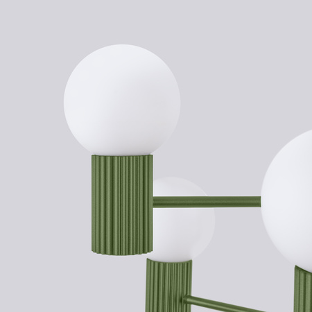 Kronleuchter Pendelleuchte 6x G9 Aluminium Grün Olive Halo French Sky SL.1832 Sollux