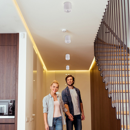 Aufbauleuchte HALOGEN Aluminium Weiß SPOT TUBE 10cm für LED GU10 Bellalux