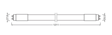 LED-Leuchtstoffröhre G13 T8 18W = 36W 1850lm 3000K Warm 190° 120cm LED TUBE UNIVERSAL Osram