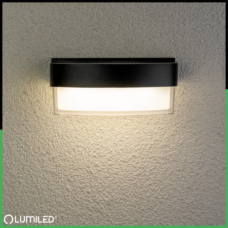 LED-Außenwandleuchte 5W, Fassadenleuchte IP54 4000K warm Schwarz SELVIA LUMILED