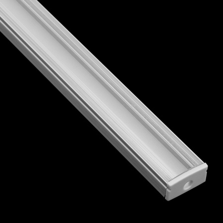 Aluminium LED-Profil KM36 mit Klarglasabdeckung und Endkappen, 1m Silber LUMILED