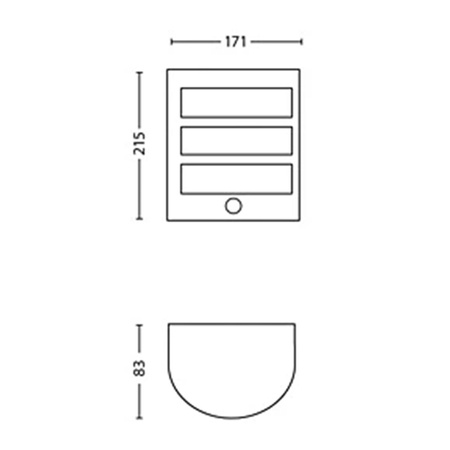 Garten LED-Wandleuchte PYTHON 3.8W 2700K warm IP44 Anthrazit PHILIPS