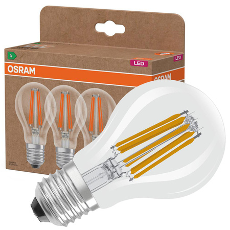 3x LED-Glühbirne A60 E27 7.2W = 100W 1521lm 2700K Warm 300° Filament CLASSIC ENERGY EFFICIENCY Osram