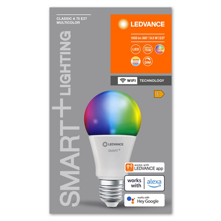 E27 A75 LED Lampen 9,5 W 1055 lm RGBW SMART+ WiFi Dimmbar Classic LEDVANCE