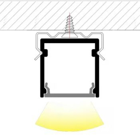 Anodisiertes Aluminium LED-Profil KM38 mit Klarglasabdeckung und Endkappen, 2m Silber LUMILED