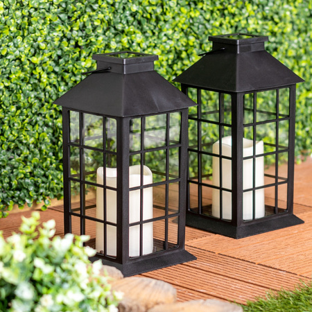 LED-Solar-Gartenlaterne Hängelaterne 32cm Schwarz