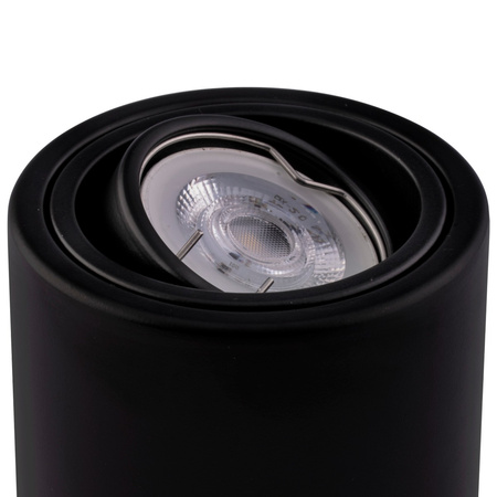 Aufbauleuchte HALOGEN Aluminium Schwarz SPOT TUBE 10cm für LED GU10 Bellalux