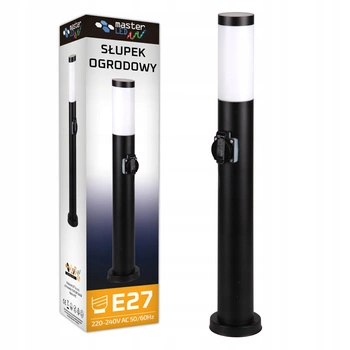 Gartenlampe für den Außenbereich E27 schwarzer Pfosten 65cm mit 230-V-Fassung