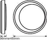 Plafon LED Deckenleuchte grau ORBIS Moon 32W 3300lm warm-kalt 48cm SMART+ WiFi LEDVANCE