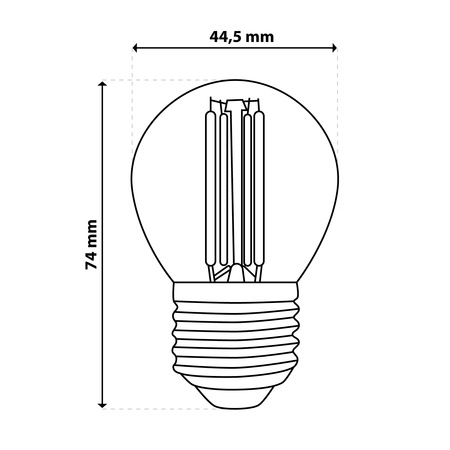 6x LED-Lampe E27 Ball P45 2W = 25W 249lm 4000K Neutral 360° FILAMENT LUMILED