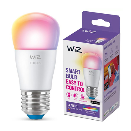 LED-Lampe E27 P45 4.9W = 40W 2200-6500K + RGB SMART WiFi WiZ