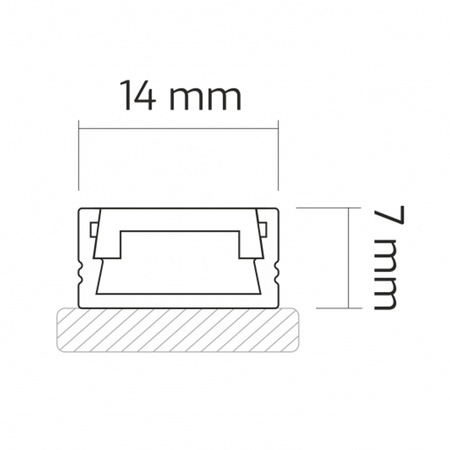 Aluminiumprofil MINI für LED-Streifen mit Klarglasabdeckung, 1m Schwarz LUMILED