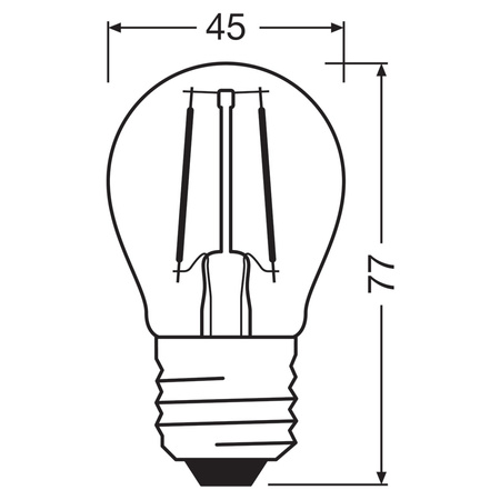 E27 P45 CL LED Lampen 4W = 40W 470lm 4000K Neutral 300° OSRAM STAR Filament