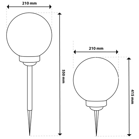 Solar-LED-Lampe, Solar Gartenleuchte IP44 6500K 20cm Kugelleuchte Weiße ATRIS LUMILED