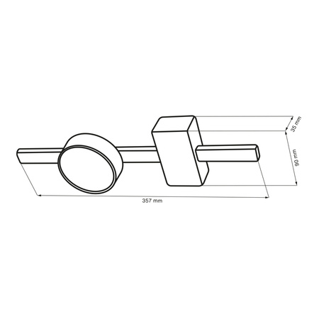 GX53 Schwarz JOY Sanico Goldlux Deckenanbauleuchte Spot