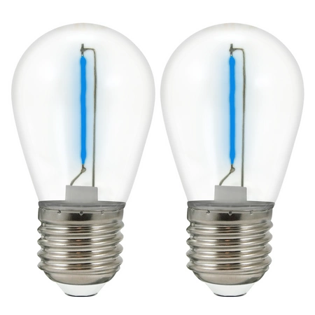 LED Lampen E27 FILAMENT 0,3W Blau für Girland PARTY GOLDLUX (Polux) SET OF 2 Pcs.