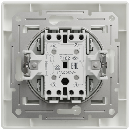 Schalter Schalter Single Cross Single Pole Flush Mount Asfora IP20 Weiß