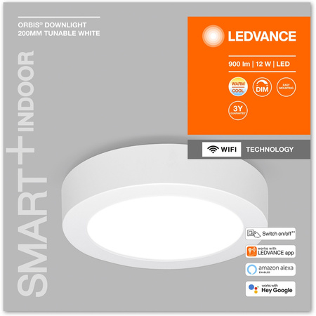 LED Deckenleuchte ORBIS DOWNLIGHT 12W 900lm CCT 20cm SMART+ WIFI LEDVANCE
