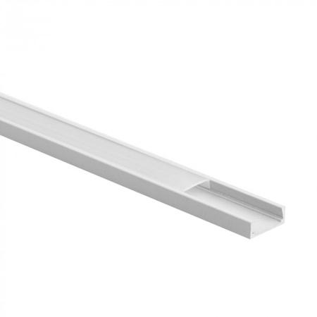 Aluminium LED-Oberflächenprofil Weiß 1m mit mattiertem Diffusor für LED-Streifen + Endkappen Ecolight N-Serie