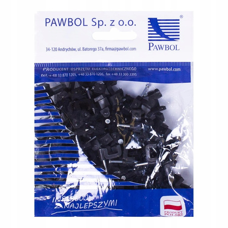 Flachkabelhalter FLOP CLIP YDYp2x2,5 8/6 Schwarz 100 Stück PAWBOL