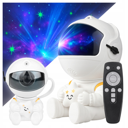 Kinder Astronaut dekorative Nacht Stern Projektor Lampe LED 5W RGB 170° Ein/Aus Schalter Weiß Masterled