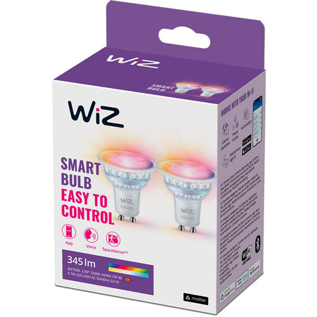 LED Lampen 2x GU10 PAR16 4.7W = 50W 2200-6500K + RGB SMART WiFi/Bluetooth WiZ