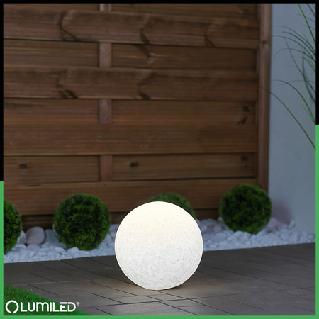 Gartenleuchte E27, Steinkugel 20cm IP65 LUMIKULA LUMILED