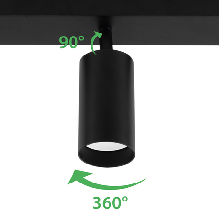 Deckenleuchte mit 3x GU10-Sockeln, Einbaustrahler HALOGEN schräg TABULA SPOT LUMILED