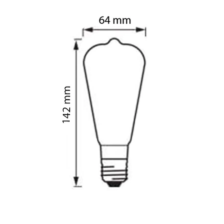 E27 ST64 LED Lampen 6W = 50W 650lm 2200K Warm 360° Filament geräuchert