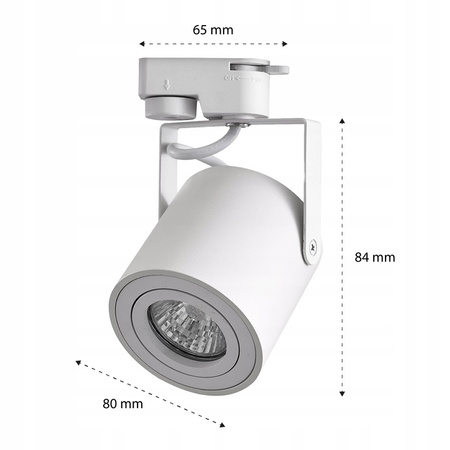 GU10 Mattweiße Schienenstrahlerlampe für einphasige Schienen
