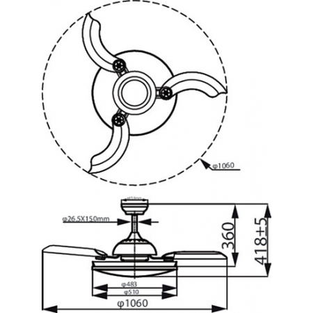 LED-Deckenleuchte Plafond mit Ventilator ATLAS 28W + 35W CCT + Fernbedienung Satin PHILIPS